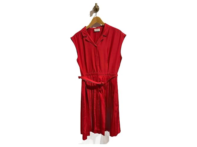 PRADA  Dresses T.it 44 silk Red  ref.1096283