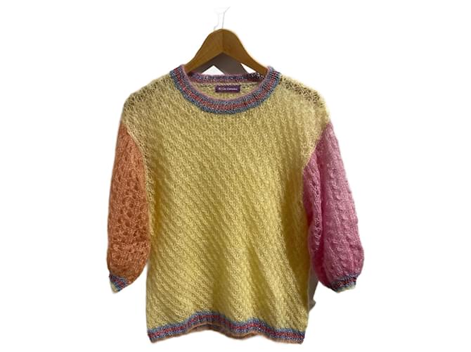 Autre Marque ROSE CARMINE  Knitwear T.International Taille Unique Wool Yellow  ref.1096344