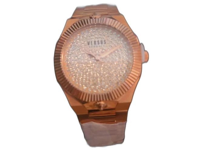 Relógio Versace em aço dourado
