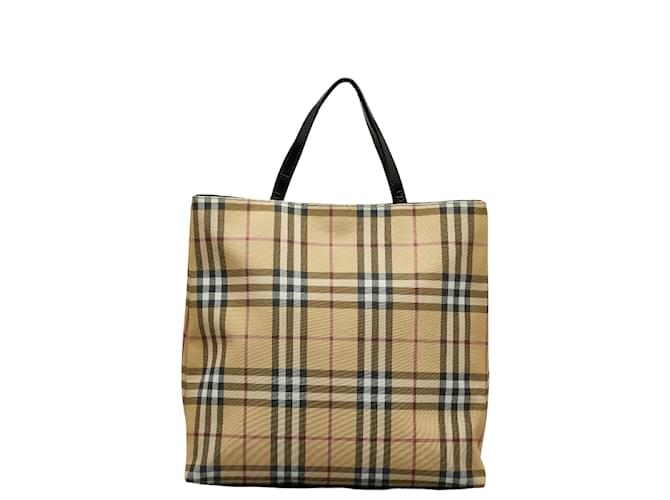 Burberry House Check Canvas Tote Bag Brown Cloth  ref.1097838