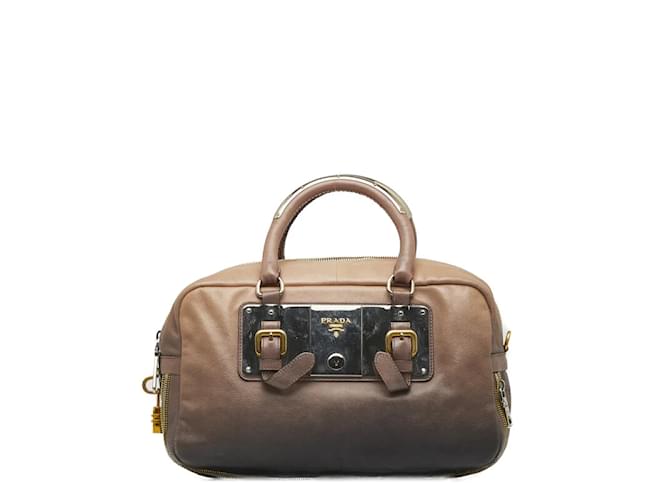 Prada Ombre Leather Handbag Brown  ref.1097934