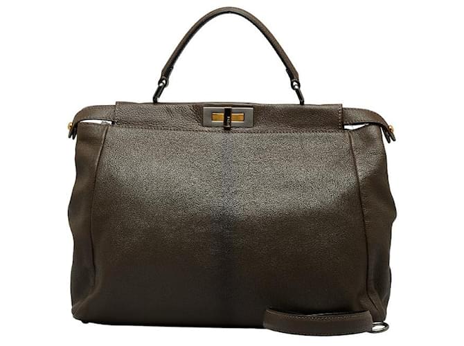 Fendi Lather Peekaboo Bag  8BN210 Brown Leather  ref.1097960