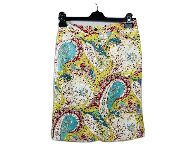 Saia midi Etro de algodão multicolorida Multicor