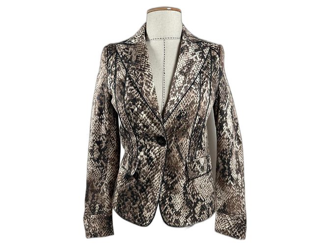 Blazer Luisa Cerano Estampado Piel de Serpiente Algodón Multicolor