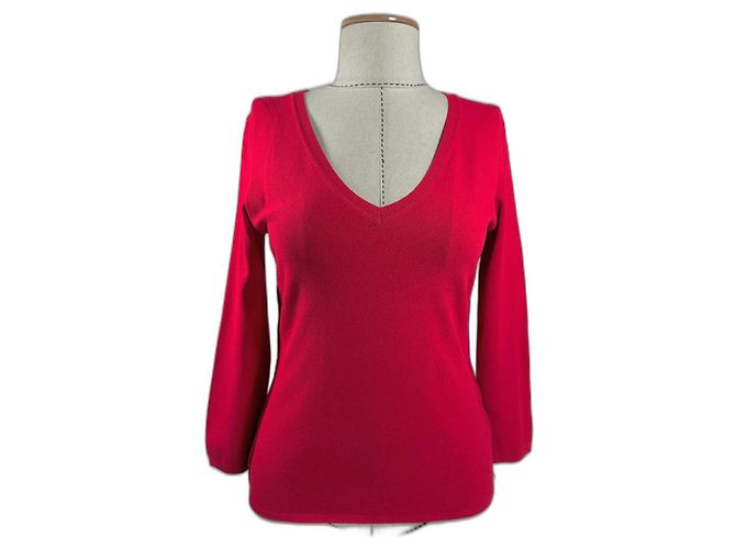 Prada V-Ausschnitt Pullover rot Baumwolle Viscose 