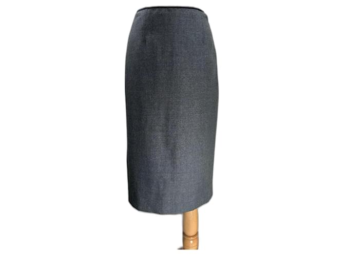 Autre Marque Skirts Grey Wool Linen  ref.1097982