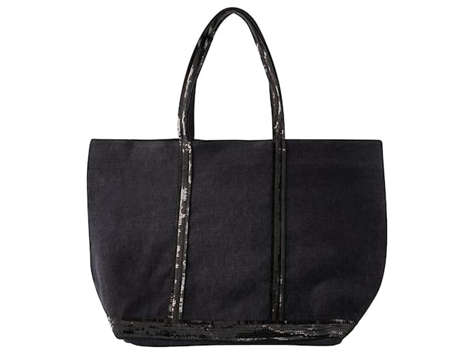 Borsa shopper Cabas L - Vanessa Bruno - Lino - Nera Nero Biancheria  ref.1098112