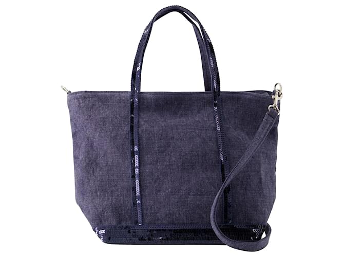 Cabas S Shopper Bag - Vanessa Bruno - Linen - Blue Denim  ref.1098114
