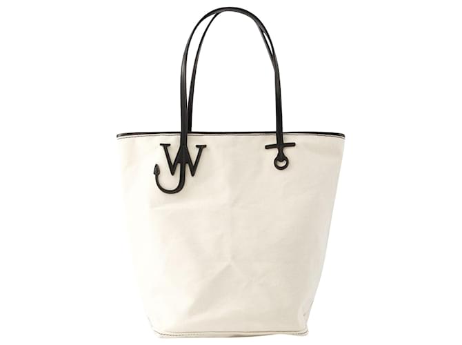 JW Anderson Anchor Tall Tote Bag - J.W. Anderson - Canvas - Ivory/Black Beige Cloth  ref.1098119