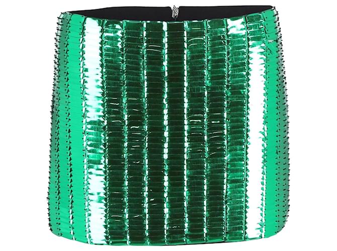 The Attico Rue Embellished Mini Skirt in Green Rayon Cellulose fibre  ref.1098144