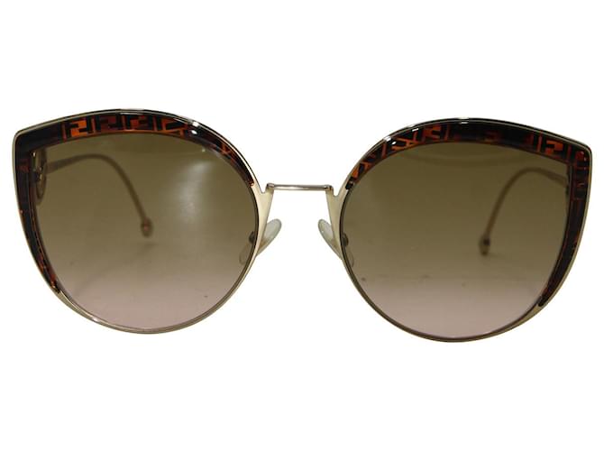 Fendi FF0290/Gafas de sol tipo ojo de gato con degradado S FF en metal dorado  ref.1098145