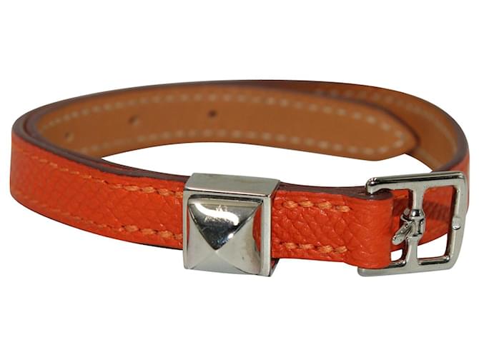Hermès Hermes Medor Wrap Bracelet in Orange Leather  ref.1098152