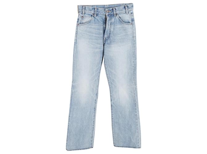 Céline Celine Straight Leg Jeans aus hellblauem Baumwolldenim Baumwolle  ref.1098156