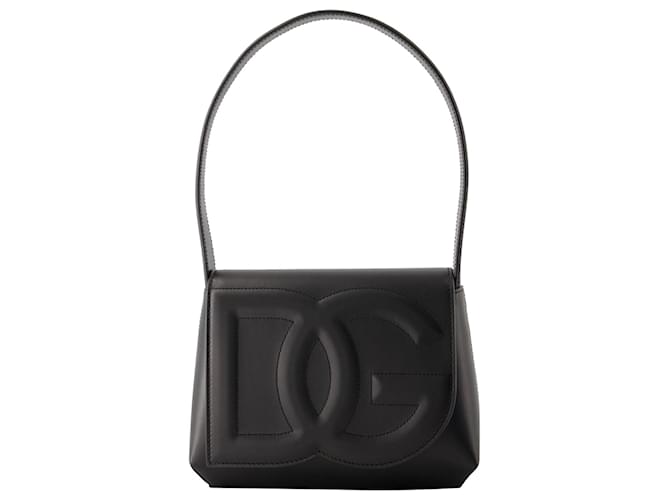 Dolce & Gabbana Sac à bandoulière DG Logo - Dolce&Gabbana - Cuir - Noir Veau façon poulain  ref.1098167