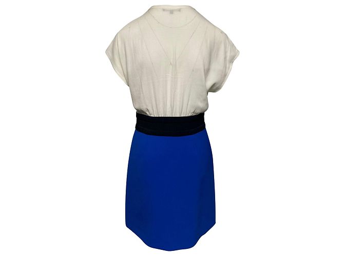 Maje-Farbblockkleid aus weißer Viskose