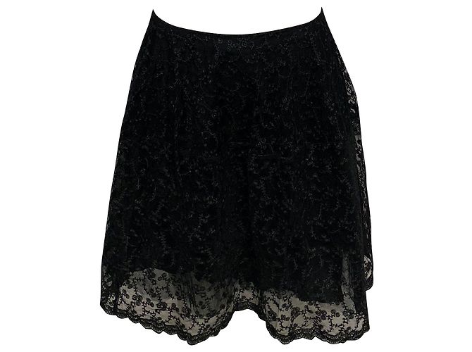 Essentiel Antwerp Spitzenrock aus schwarzem Nylon