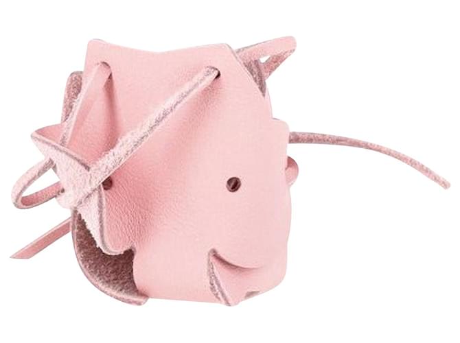 Hermès Charm para bolso de caballo Hermes Tete de Cheval en cuero rosa  ref.1098183