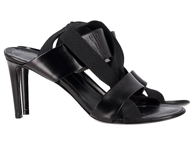 Balenciaga Elastic Crisscross Slingback Sandals in Black Leather  ref.1098191