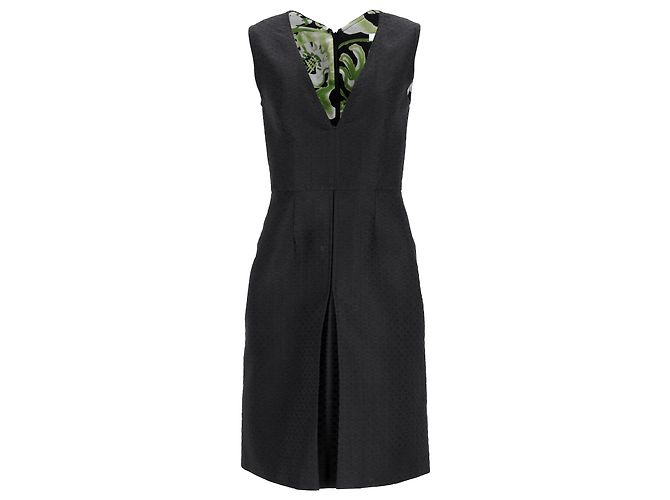 Vestido sem mangas Emilio Pucci com decote em V em poliéster preto