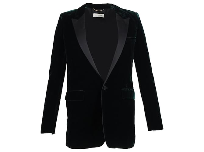 Saint Laurent Tuxedo Blazer Jacket in Green Velvet  ref.1098235