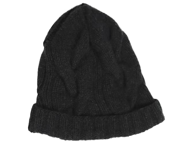 Loro Piana Dark grey cable knit beanie Cashmere  ref.1098238