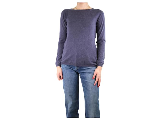 Max Mara Blue fine knit silk and cashmere sweater - size M  ref.1098239