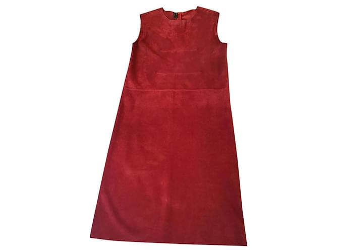 Marni Suede Dress Red  ref.1098269
