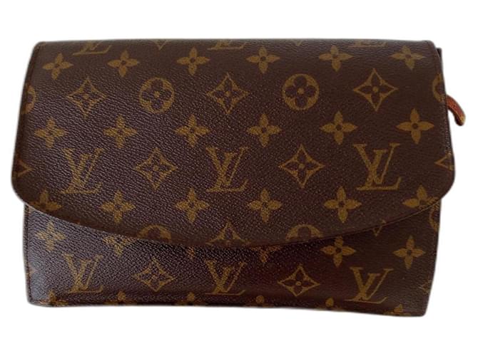 Louis Vuitton Vintage Clutch Dunkelbraun Leinwand  ref.1098274