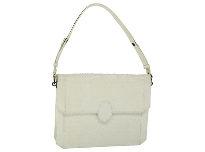 SAINT LAURENT Shoulder Bag Leather White Auth bs8710  ref.1098378
