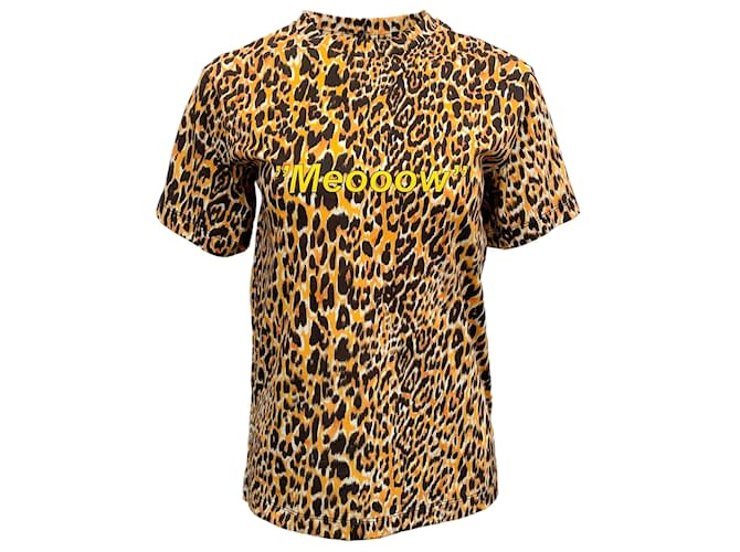 Paco Rabanne Ochre Leopard Meooow Shirt Brown Cotton  ref.1098434