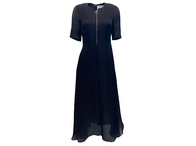 Autre Marque Partow Black Woven Silk Nadira Dress  ref.1098437