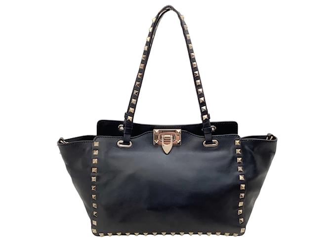 Valentino Black Leather Small Rockstud Bag with Crossbody Strap  ref.1098446
