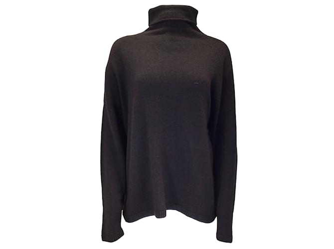 Maison Ullens Brown Long Sleeved Cashmere and Silk Knit Turtleneck Sweater  ref.1098462