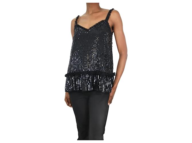 Needle & Thread Black sequin embellished top - size XS Polyester  ref.1098501
