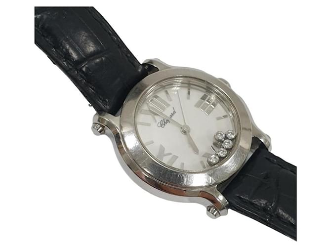 Otras joyas Reloj CHOPARD Happy Sport de cuarzo con esfera gris para mujer Plata Metal  ref.1098524