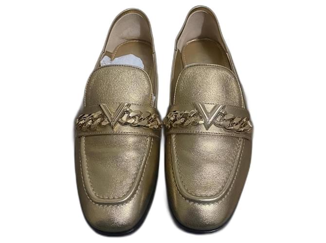 Louis Vuitton Flats Golden Leather  ref.1098536