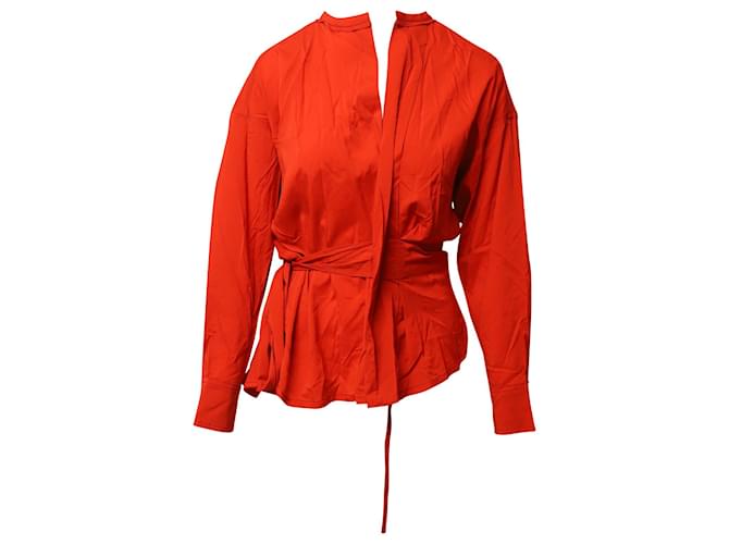 Isabel Marant Dorcey Wickelbluse aus roter Seide  ref.1098658