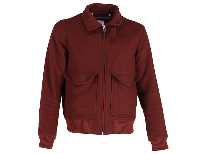 Sandro Paris Bomberjacke aus roter Wolle