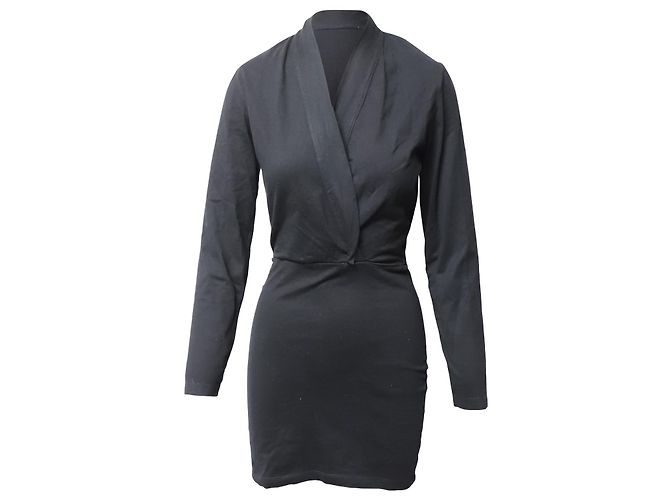 Abito Iro Davida con scollo a V in cotone Nero