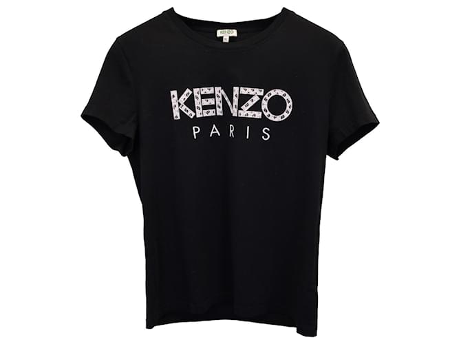 Camiseta com logotipo Kenzo em algodão preto  ref.1098712