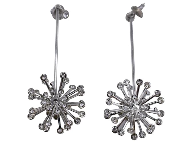 Oscar De La Renta Starburst Dangling Earrings in Silver Metal Silvery  ref.1098722