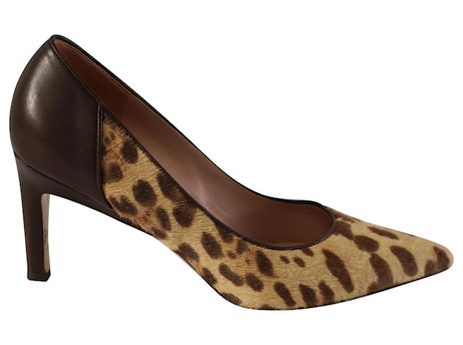 Zapatos de tacón estilo pony con estampado de leopardo de Max Mara en cuero multicolor  ref.1098727