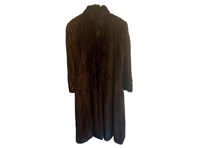 Autre Marque Saga Mink black mink fur coat in full pelts  ref.1098756