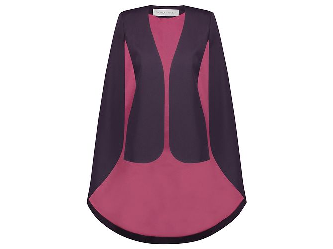 Autre Marque Monique Singh, Cape-Jacke aus Gaberdine Pink Lila