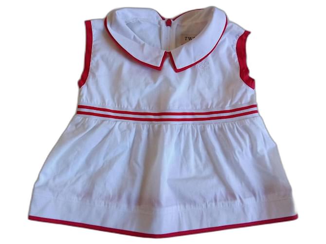 Twin Set Claudine White Red Cotton  ref.1099084