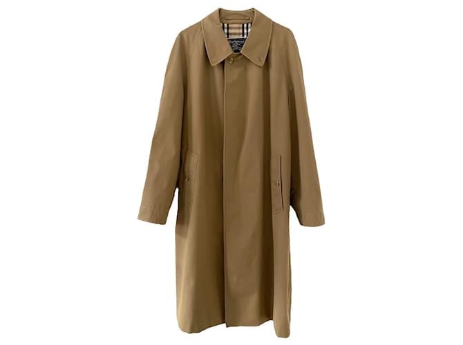 raincoat, Burberrys’ long trench coat 48 (S/M) brown cotton/ Beige Polyester  ref.1099093