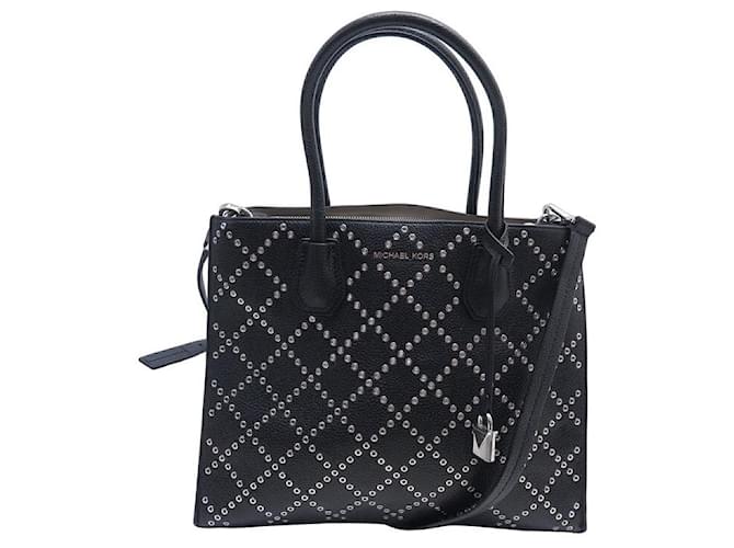 MICHAEL KORS MERCER STUD HANDBAG 30F7sz4T3U STUDDED LEATHER CROSSBODY BAG Black  ref.1099244