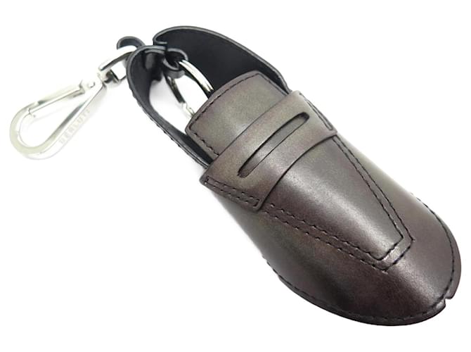 NEW BERLUTI KEY RING ANDY MOCCASIN SHOE BROWN LEATHER NEW KEY RING  ref.1099261