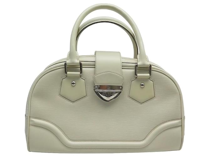 LOUIS VUITTON BOWLING MONTAIGNE GM HANDBAG IN CREAM EPI LEATHER HAND BAG  ref.1099270