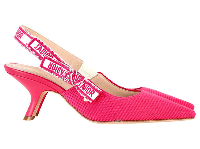 Dior J'adior Slingback-Pumps aus rosa Polyester Pink  ref.1099339
